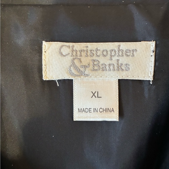 Christopher & Banks Black Sparkly Tweed Zip-Front Jacket - Fully Lined - Picture 9 of 9